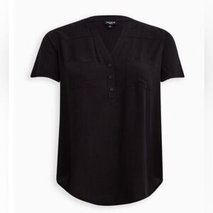 Torrid Harper Challis Pullover Short Sleeve Blouse